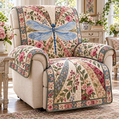 Rosewater Dragonfly Quilted Sofa Cover SN0TV905