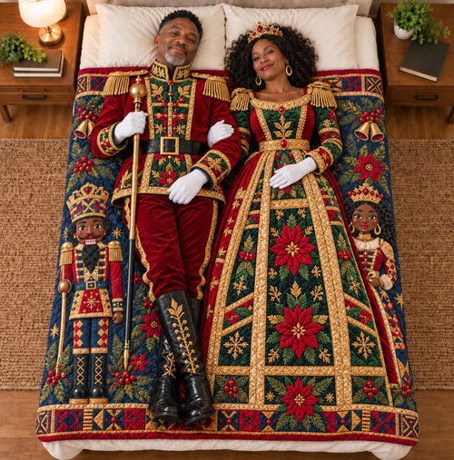 Royal Christmas Couple Quilted Blanket SN0PT1309