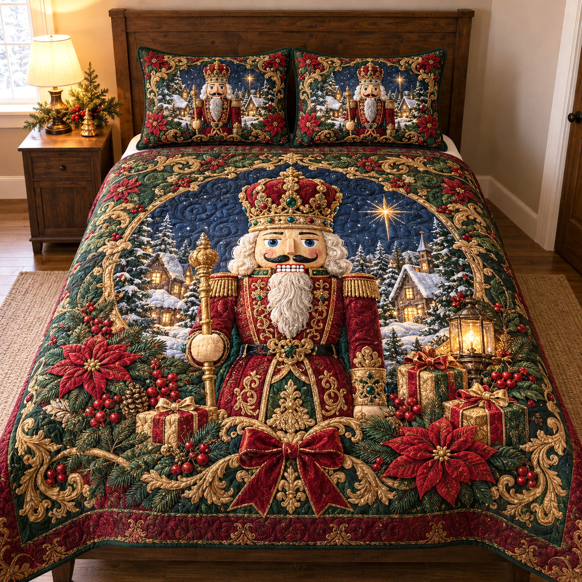 Royal Noel 3-Piece Quilted Bedding Set SN0TV760