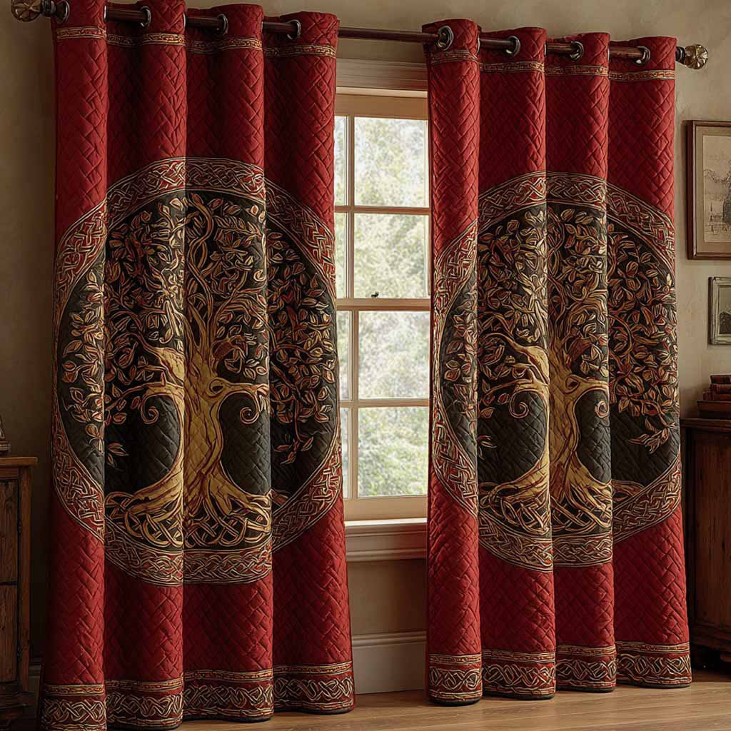 Ruby Heritage Quilted Curtains NCU0DX078
