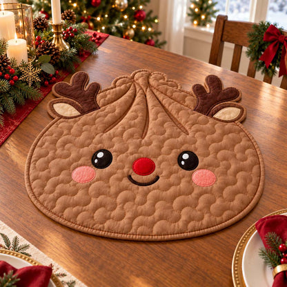 Rudolph Dumpling Custom Shape Quilted Table Topper SN0HH0746