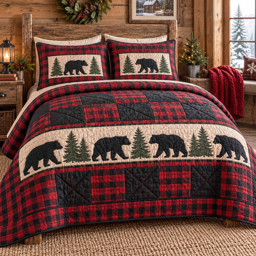 Rugged Bear 3-Piece Quilted Bedding Set SN0TD1165
