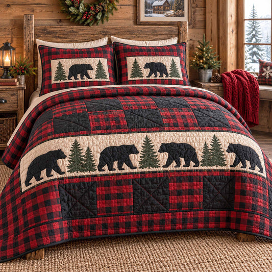 Rugged Bear 3-Piece Quilted Bedding Set SN0TD1165