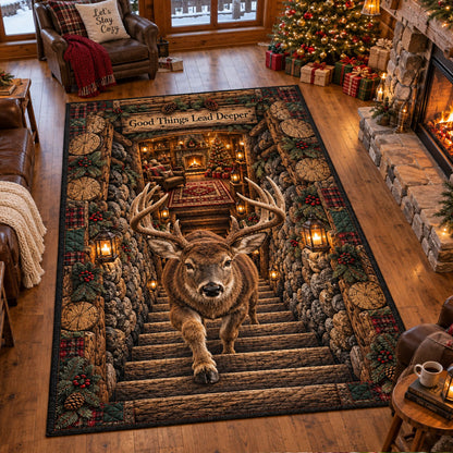 Rustic Antlers Lodge Area Rug SN0PT1397
