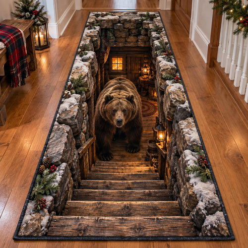 Rustic Bear Hideaway Runner Carpet SN0TV523