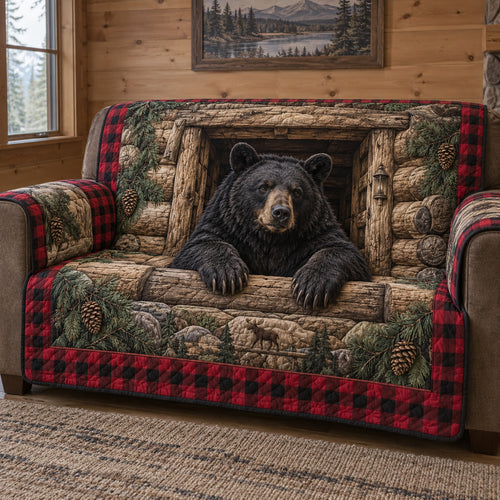 Rustic Bear Quilted Sofa Cover SN0TV708