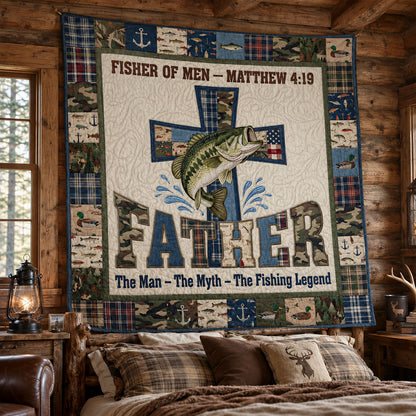 Rustic Blessings Fishing Quilted Blanket SN0PT082