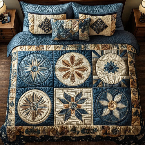 Rustic Bloom 3-Piece Quilted Bedding Set NCU0NVH127