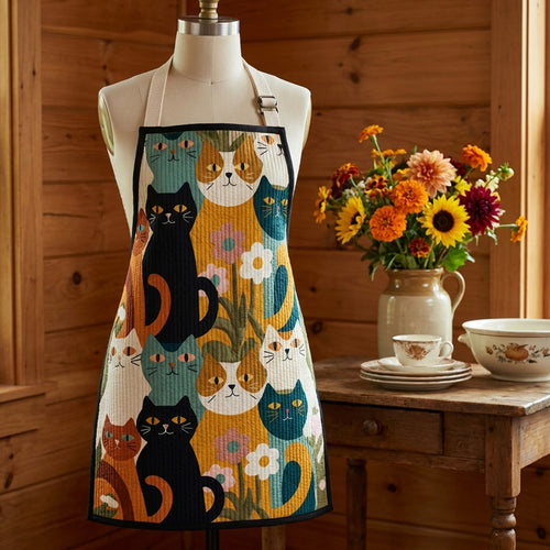 Rustic Cat Cottage Quilted Apron SN0PT156