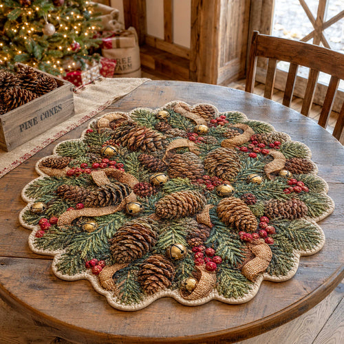 Rustic Christmas Custom Shape Quilted Table Topper SN0TD228