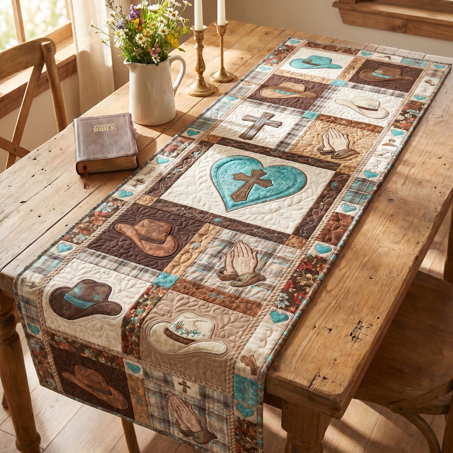 Rustic Devotion Quilted Table Runner SN0DV073
