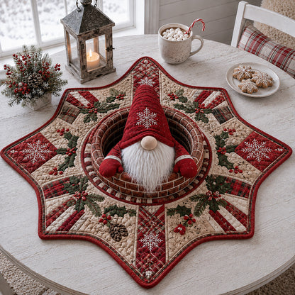 Rustic Gnome Star Custom Shape Quilted Table Topper SN0HH0065