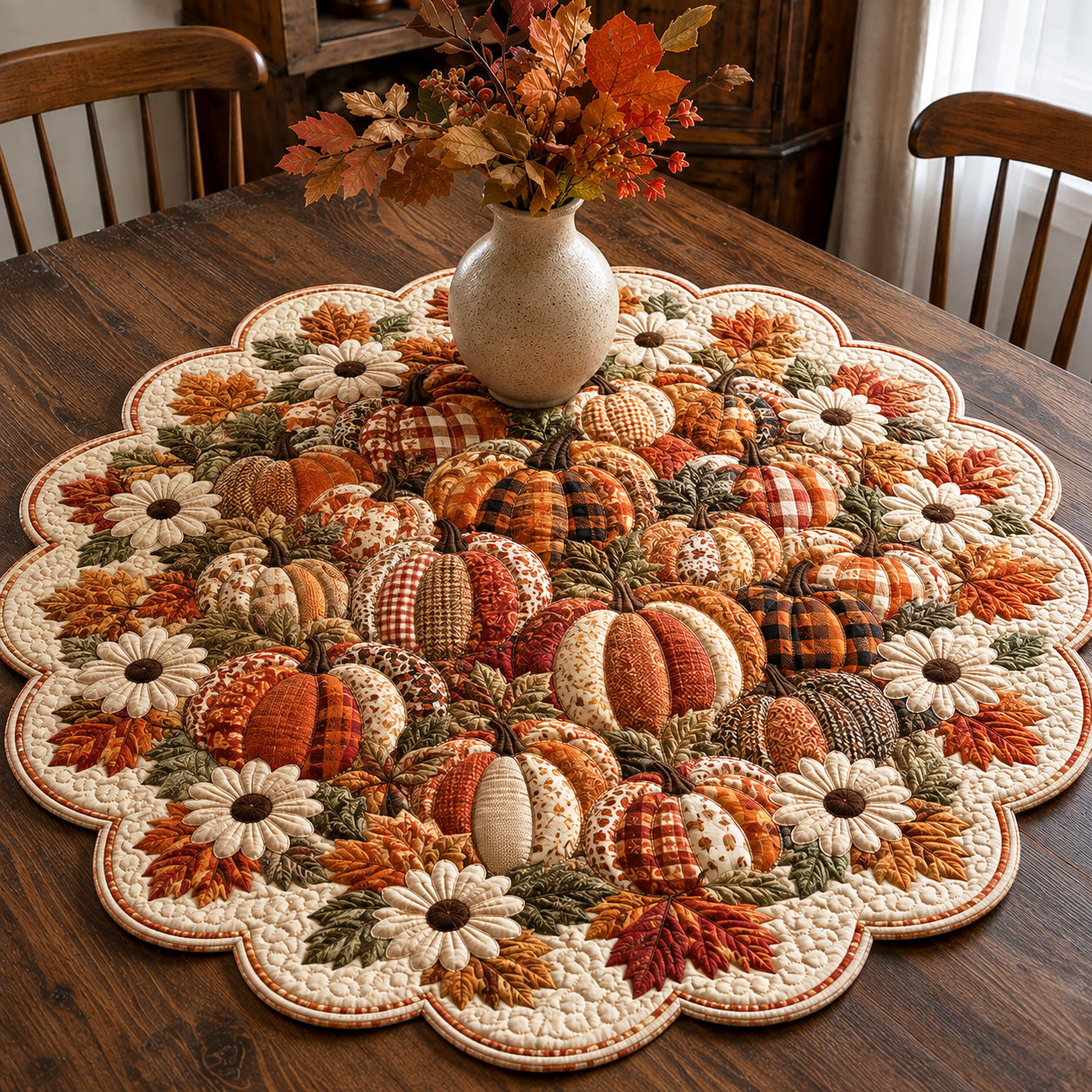 Rustic Harvest Custom Shape Quilted Table Topper SN0TV081