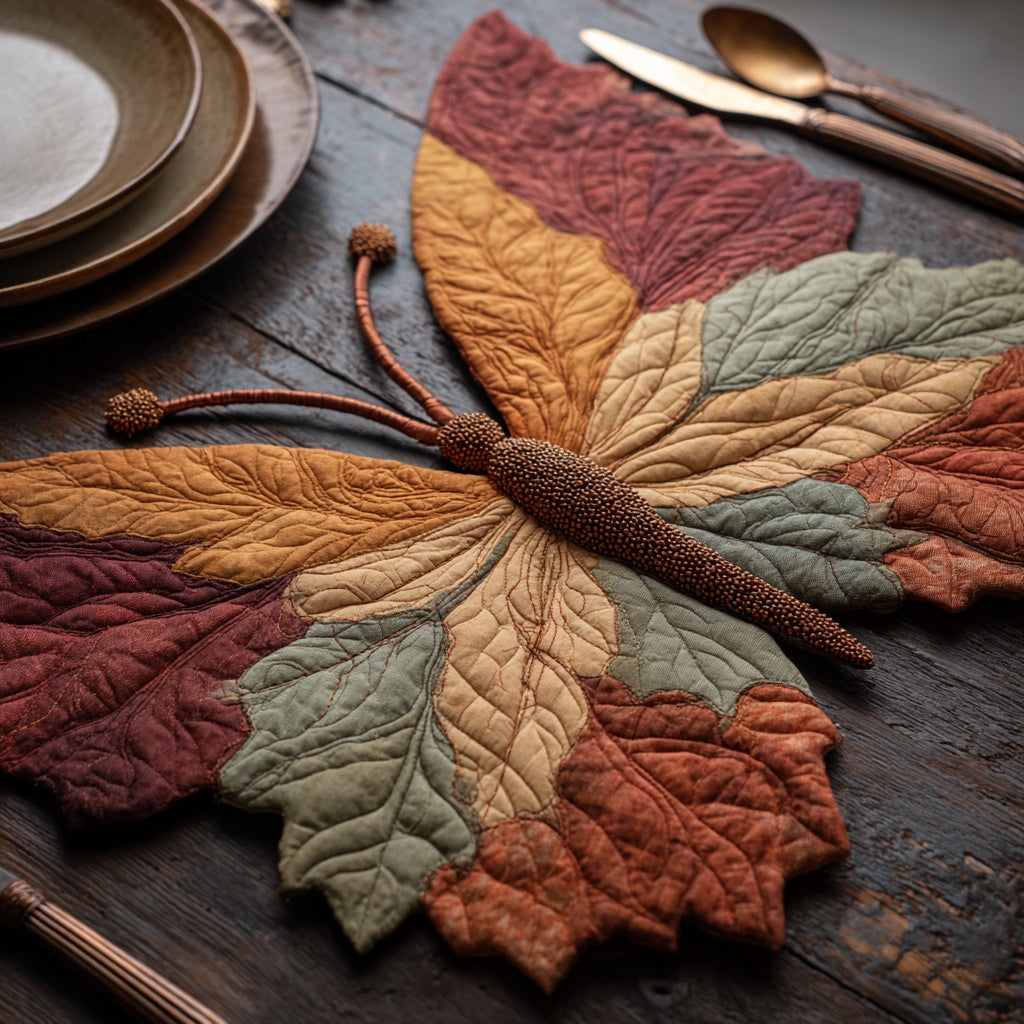 Rustic Leaf Symphony Custom Shape Quilted Placemat NCU0LV020