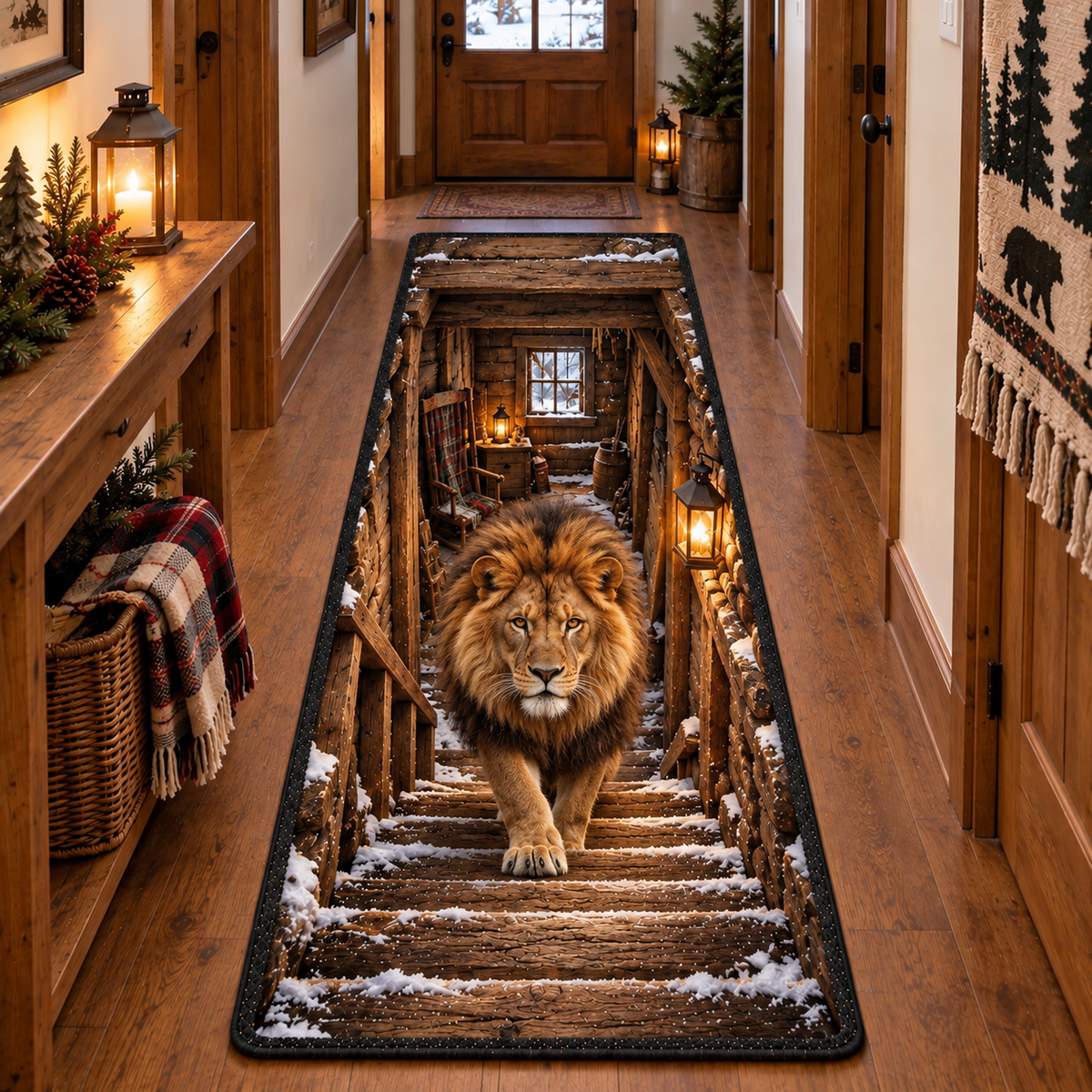 Rustic Lion Runner Carpet SN0TD1313
