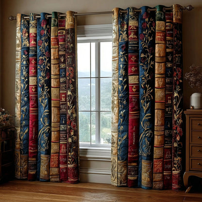 Rustic Literary Treasures Quilted Curtains NCU0TP0168