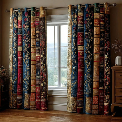 Rustic Literary Treasures Quilted Curtains NCU0TP0168