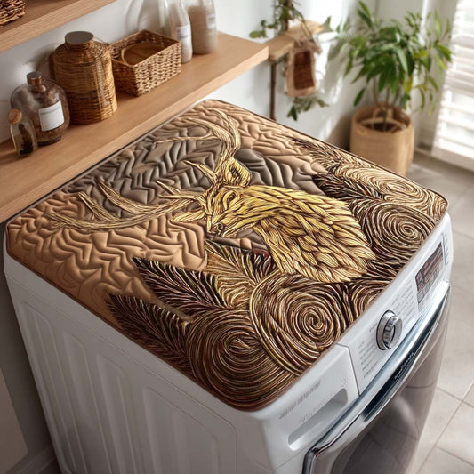 Rustic Lodge Stag Quilted Washer and Dryer Cover NCU0NXD392