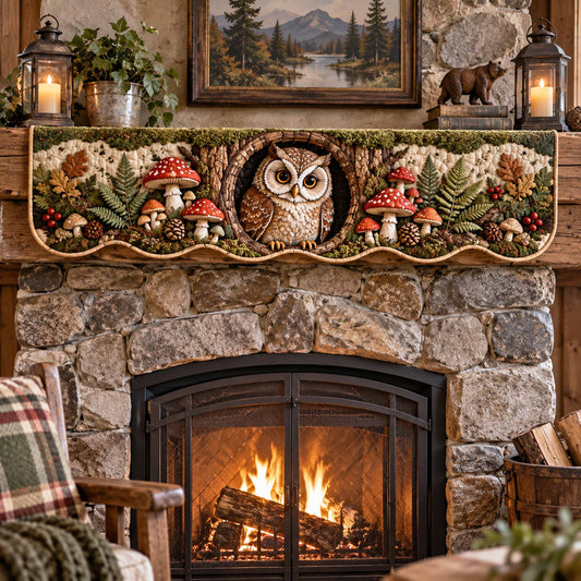 Rustic Owl Quilted Mantel Scarf SN0TD936