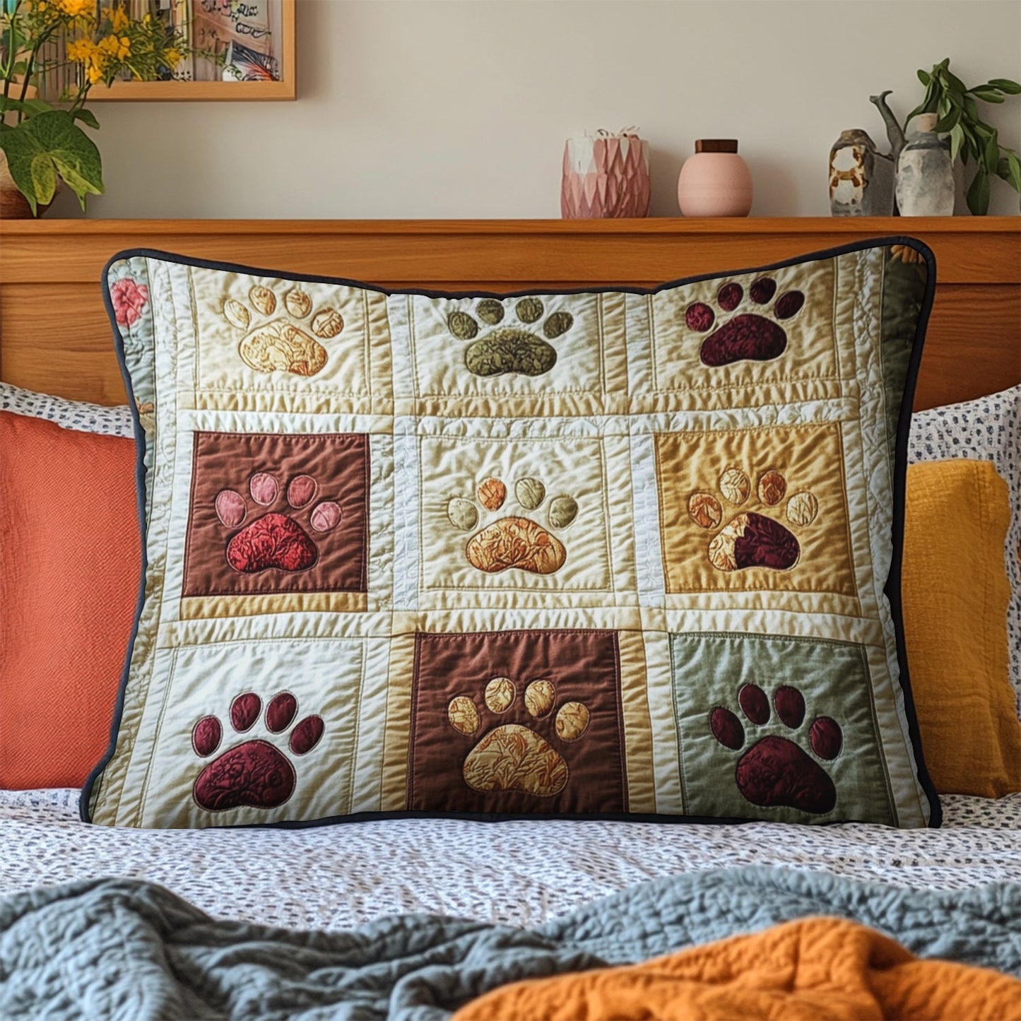 Rustic Paws Quilted Bedding Pillow Case NCU0VH3396