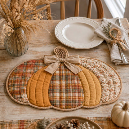 Rustic Pumpkin Custom Shape Quilted Placemat SN0TD031