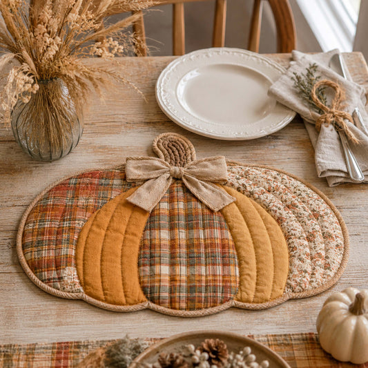 Rustic Pumpkin Custom Shape Quilted Placemat SN0TD031