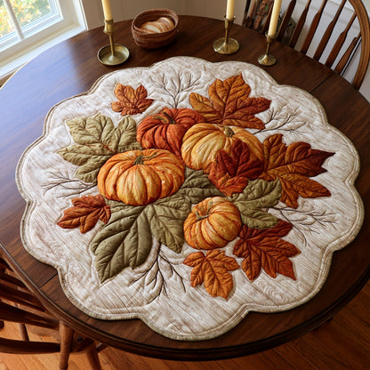 Rustic Pumpkins Custom Shape Quilted Table Topper NCU0LV153