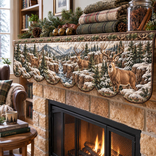 Rustic Stag Quilted Mantel Scarf SN0TD525