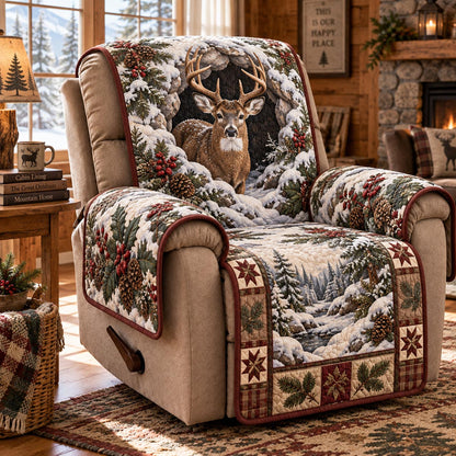 Rustic Stag Winter Quilted Sofa Cover SN0DV1013