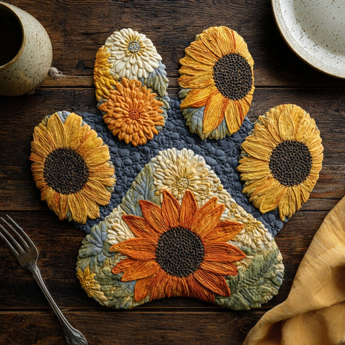 Rustic Sunflower Custom Shape Quilted Placemat NCU0LV085
