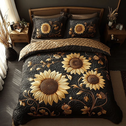 Rustic Sunflower Quilted Bedding Set NCU0DV095