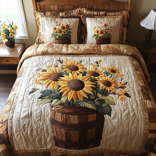 Rustic Sunrise 3-Piece Quilted Bedding Set NCU0DV2052