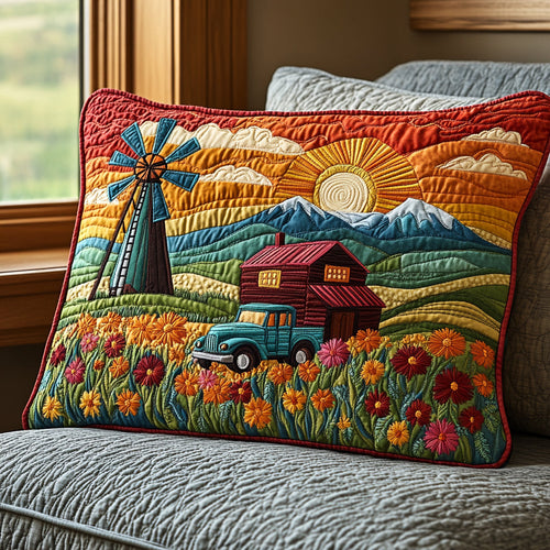 Rustic Windmill Beauty Quilted Bedding Pillow Case NCU0DV4646