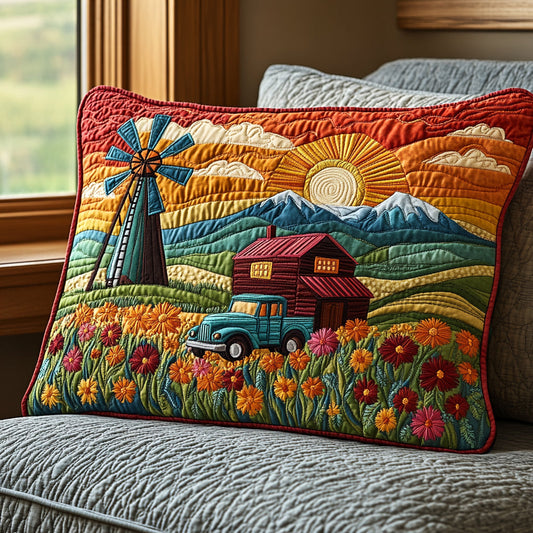 Rustic Windmill Beauty Quilted Bedding Pillow Case NCU0DV4646