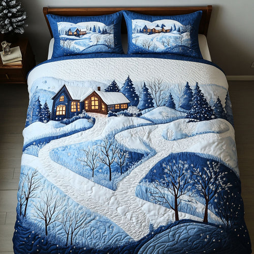 Rustic Winter Wonderland 3-Piece Quilted Bedding Set NCU0DK2648