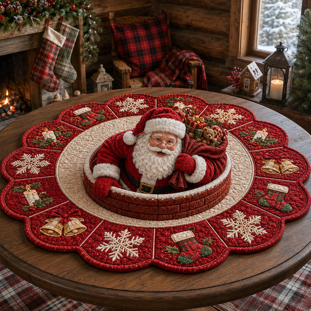 Sack Santa Claus Custom Shape Quilted Table Topper SN0HH0135