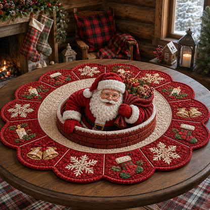 Sack Santa Claus Custom Shape Quilted Table Topper SN0HH0135