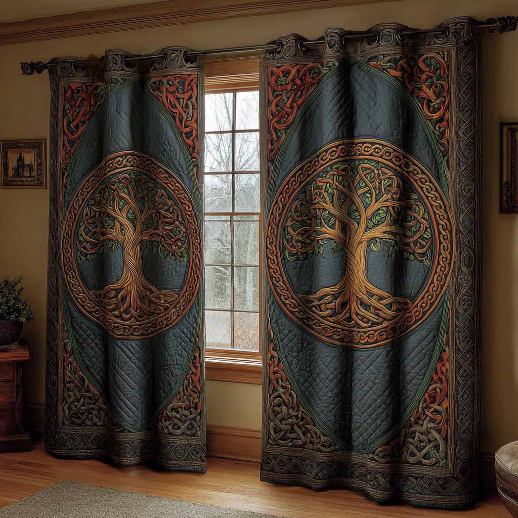 Sacred Arbor Quilted Curtains NCU0DX075