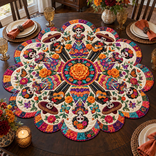 Sacred Catrina Custom Shape Quilted Table Topper SN0TV355