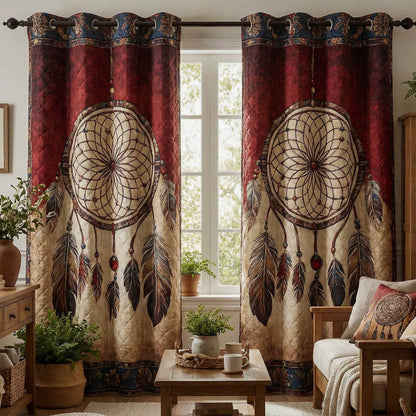 Sacred Feathers Quilted Curtains NCU0DX058