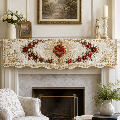 Sacred Heart Quilted Mantel Scarf SN0TV254