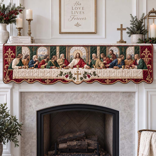 Sacred Last Supper Quilted Mantel Scarf SN0HH0827