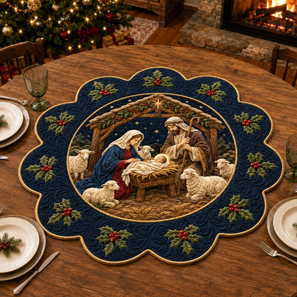 Sacred Light Custom Shape Quilted Table Topper SN0TV139