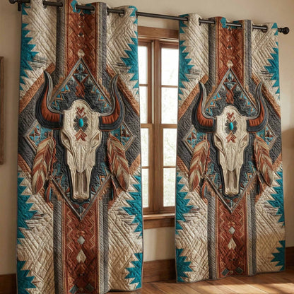 Sacred Longhorn Quilted Curtains NCU0DX042