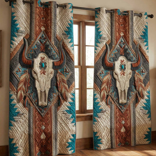 Sacred Longhorn Quilted Curtains NCU0DX042