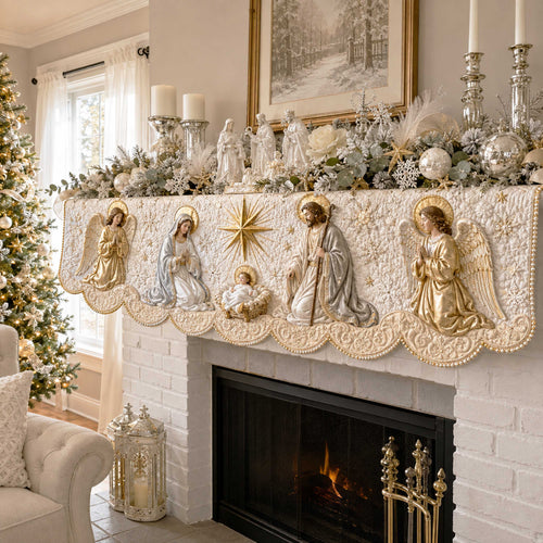 Sacred Nativity Quilted Mantel Scarf SN0TD215