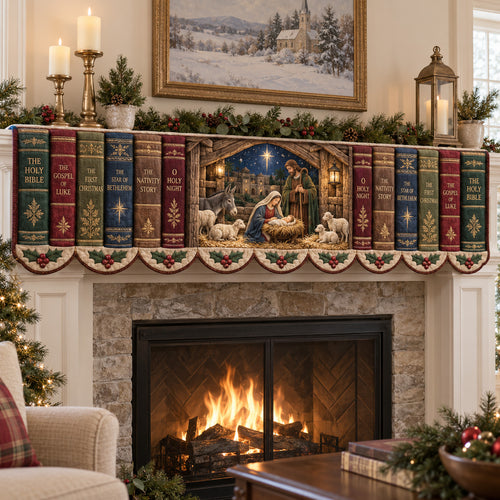 Sacred Night Quilted Mantel Scarf SN0TV566