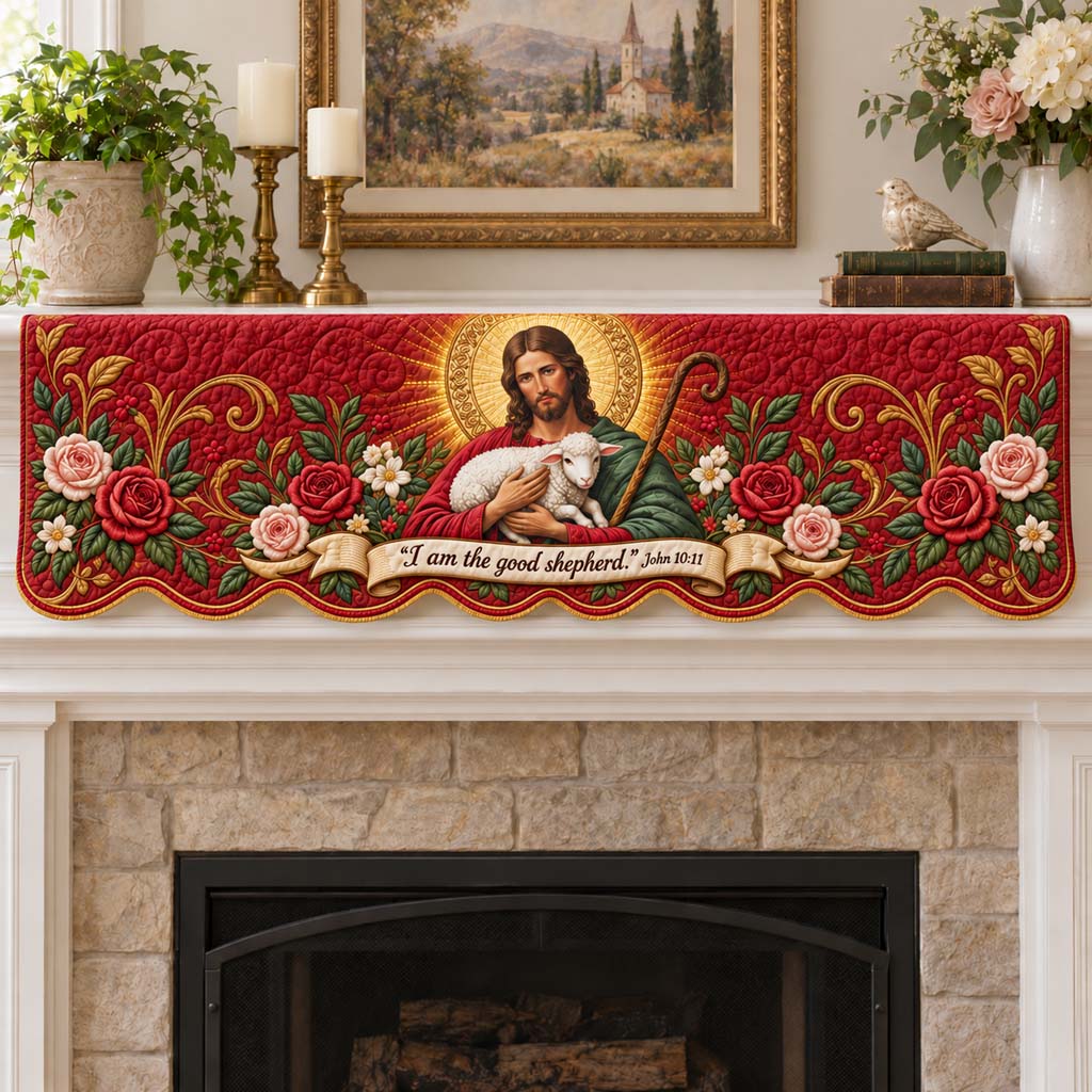 Sacred Pasture Quilted Mantel Scarf SN0HH0849
