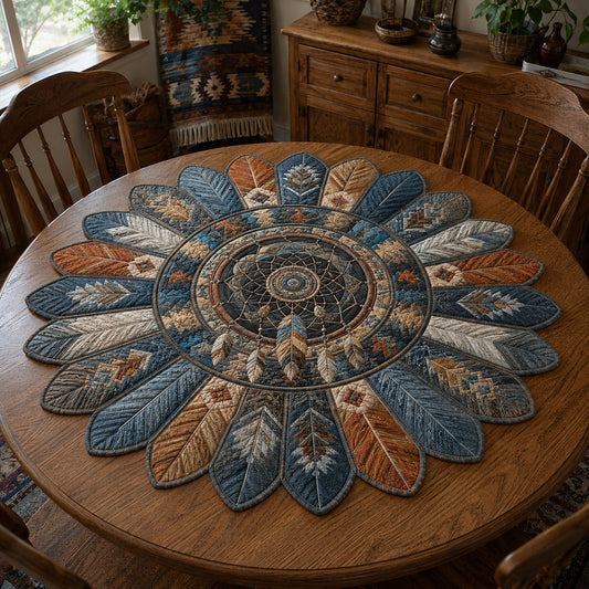 Sacred Prairie Custom Shape Quilted Table Topper SN0PT831