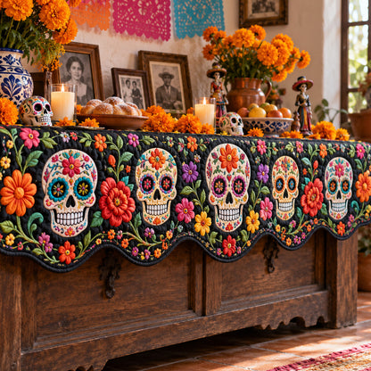 Sacred Skulls Quilted Mantel Scarf SN0TV326
